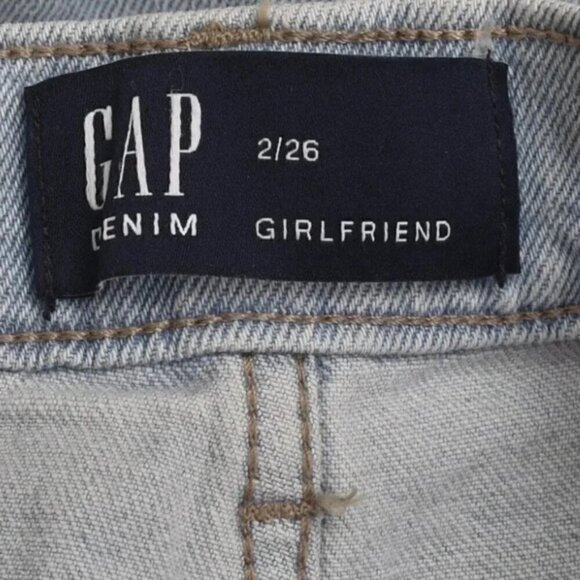 Gap Girlfriend Embroidered Jeans Ankle Light Wash Daisy Flowers Size 2/26 - Picture 7 of 12